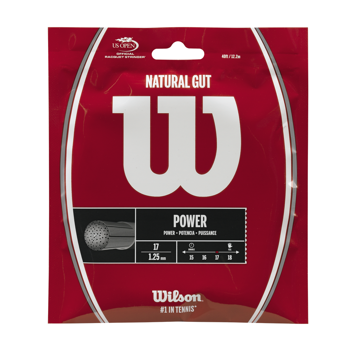 Wilson Natural Gut 17 Gauge Tennis String Set, 40 ft - main view