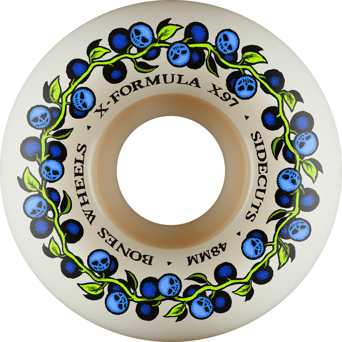 Bones X-Formula Skull Berries V5 Sidecut 48mm 97a Wheels - White (Set of 4)