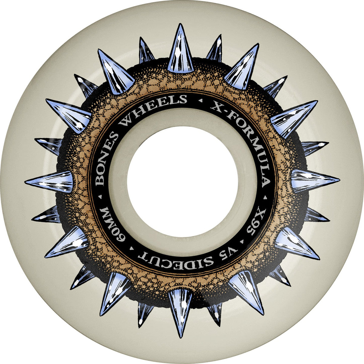 Bones X-Formula Street Cleats V5 Sidecut 60mm 95a Wheels - White (Set of 4)