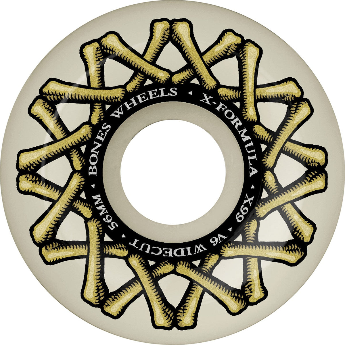 Bones X-Formula V6 Widecut 56mm 99a Wheels - White (Set of 4)