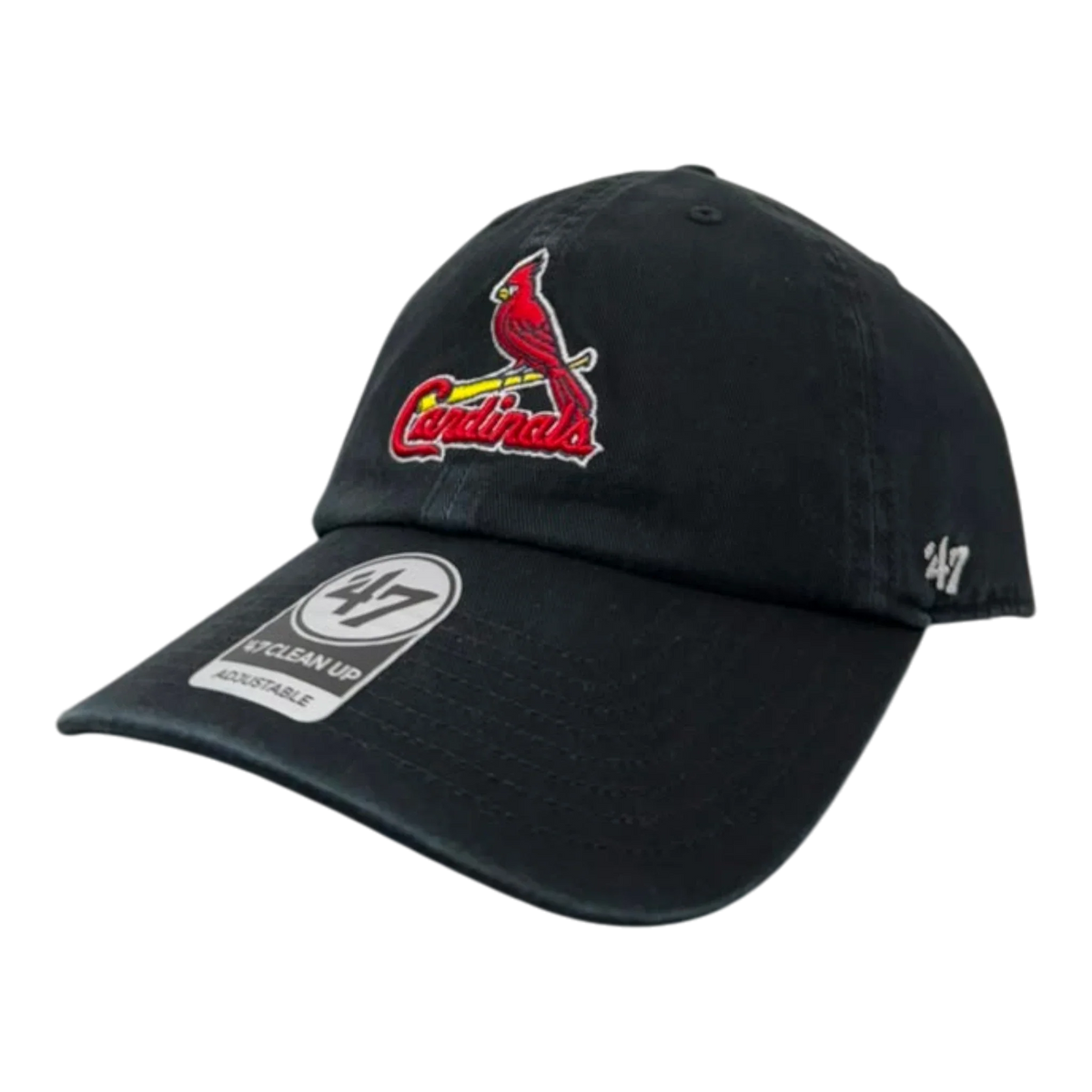47 Brand Clean Up St. Louis Cardinals Men's Strapback Hat — Black Adjustable Cap