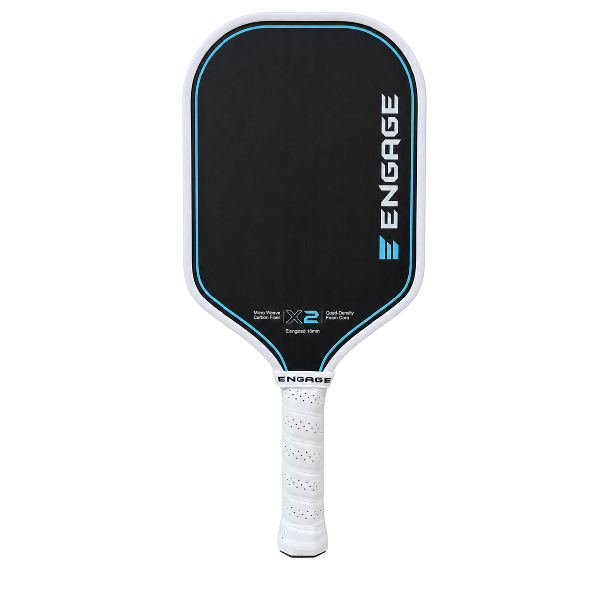 Engage X2 Elongated 16mm Aqua Surge pickleball paddle, front view