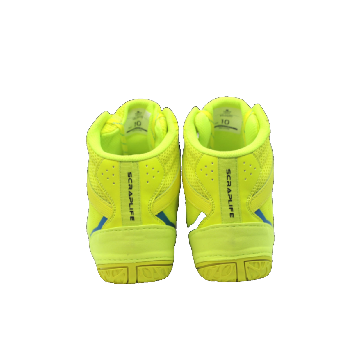 ScrapLife Velocity Wrestling Shoe in Yellow/Teal - pair view