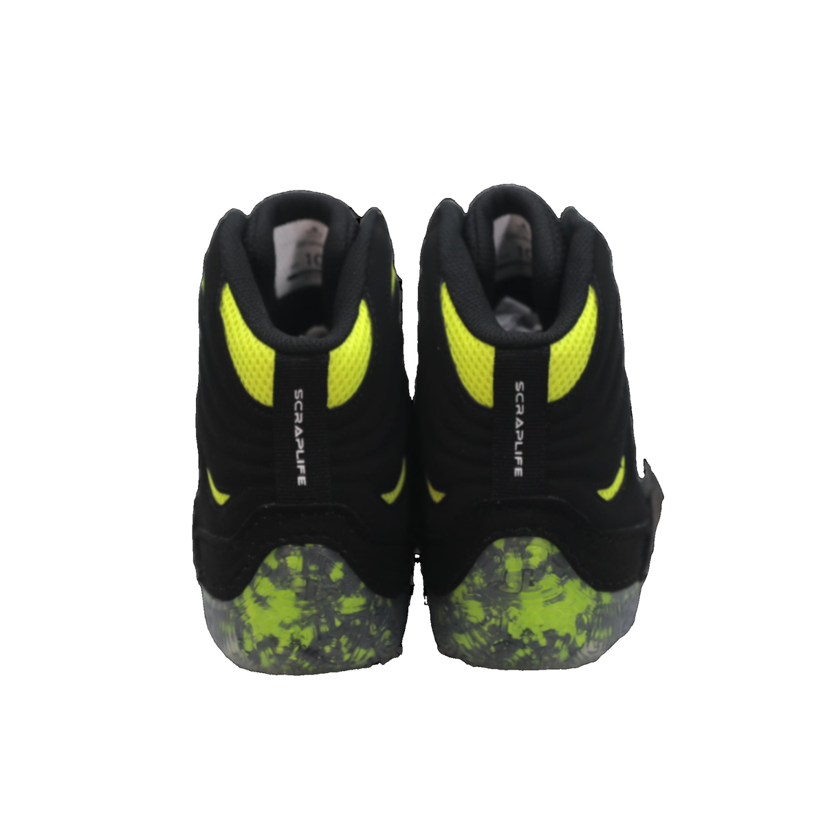 ScrapLife Endurance Wrestling Shoe in Black/Green - angled view
