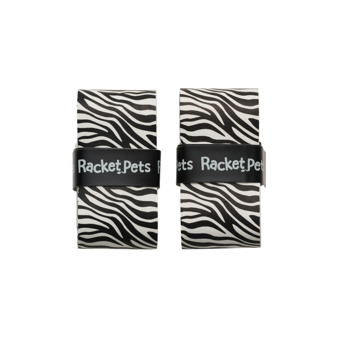 Racket Pets Tennis Overgrip 2 Pack, Animal Print in Zebra - Front View