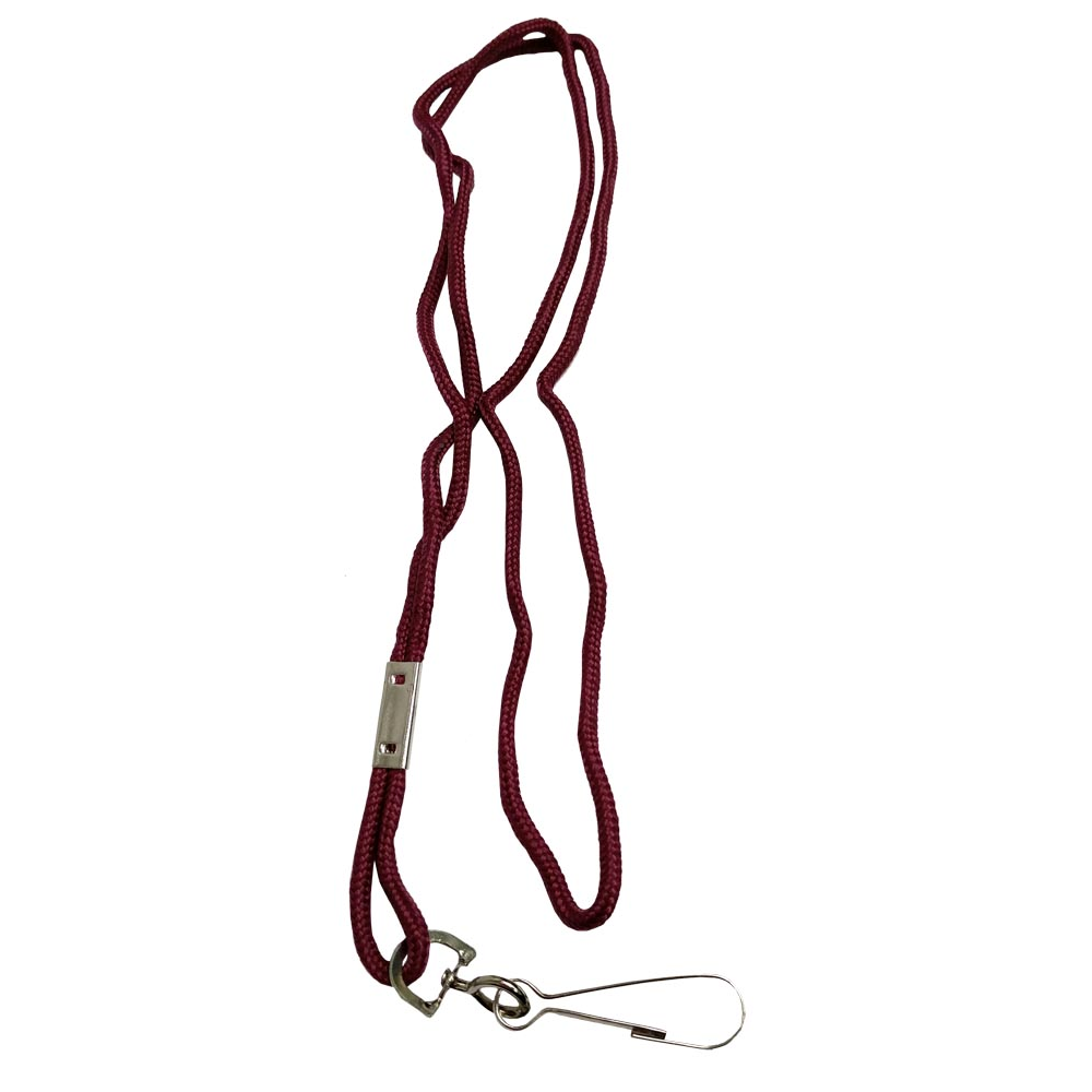 Martin Sports Woven Rayon Lanyards with Large Snap, Dozen in Maroon - Front View