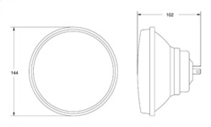 Hella Vision Plus 5-3/4in Round Conversion Headlamp High/Low Beam - Single Lamp - View 7