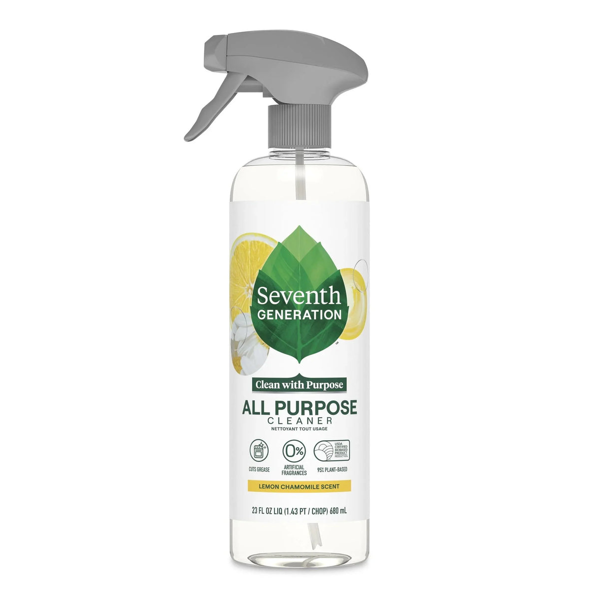 Seventh Generation Lemon All Purpose Cleaner, 23 fl oz (Case of 4)