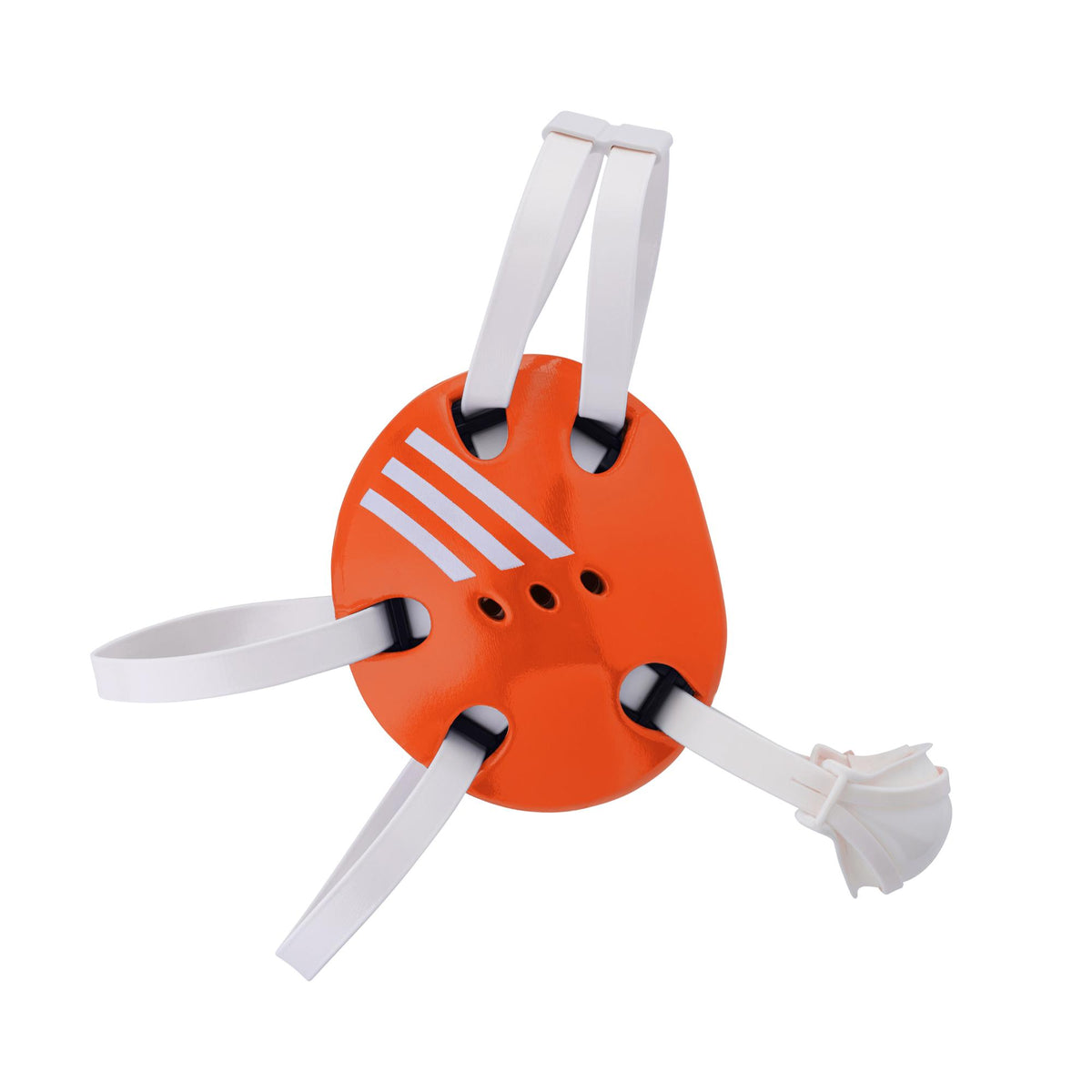 Adidas wrestling headgear with adjustable straps, highlighting the ear guards and fastening system.