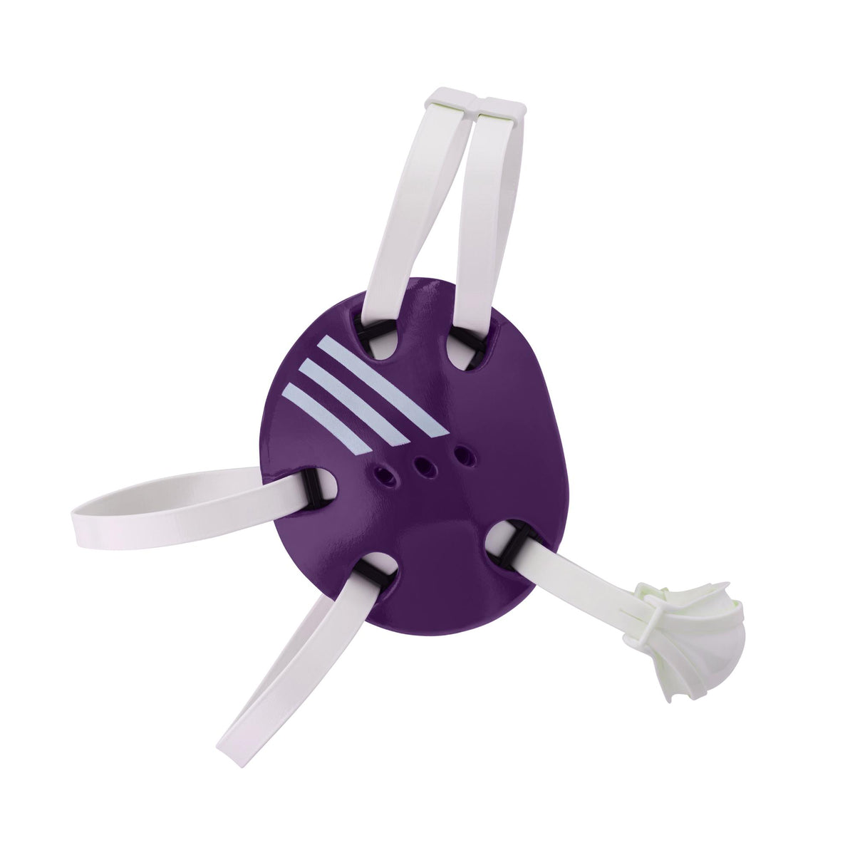 Adidas wrestling headgear with adjustable straps, highlighting the ear guards and fastening system.