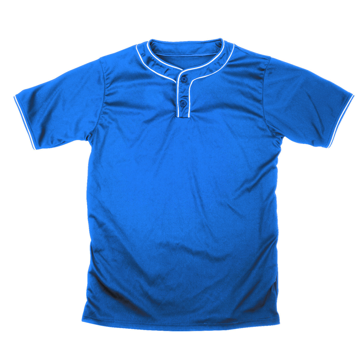 Martin Sports Two Button Baseball Jersey, Moisture Management in Royal/White Adult 2XL - Front View
