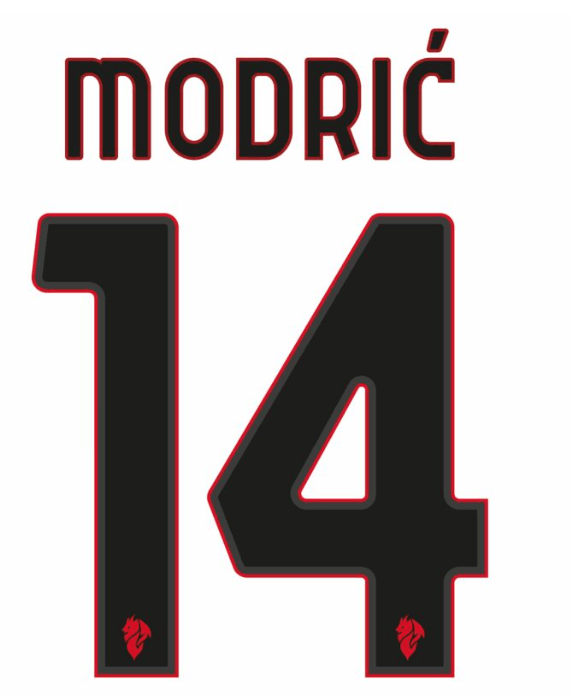 AC Milan 2025/26 Away MODRIC #14 Official Name Set