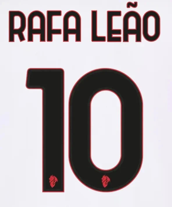 AC Milan 2025/26 Away RAFA LEAO #10 Official Name Set