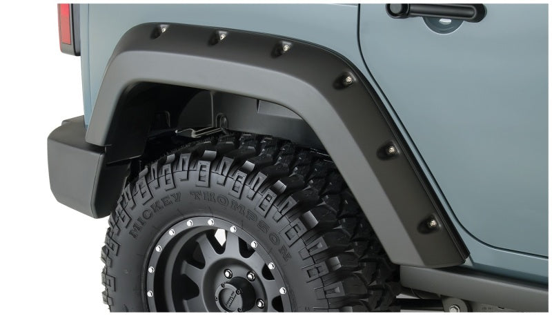 Bushwacker 07-18 Jeep Wrangler Unlimited Pocket Style Flares 2pc 4-Door Sport Utility Only - Black - View 3