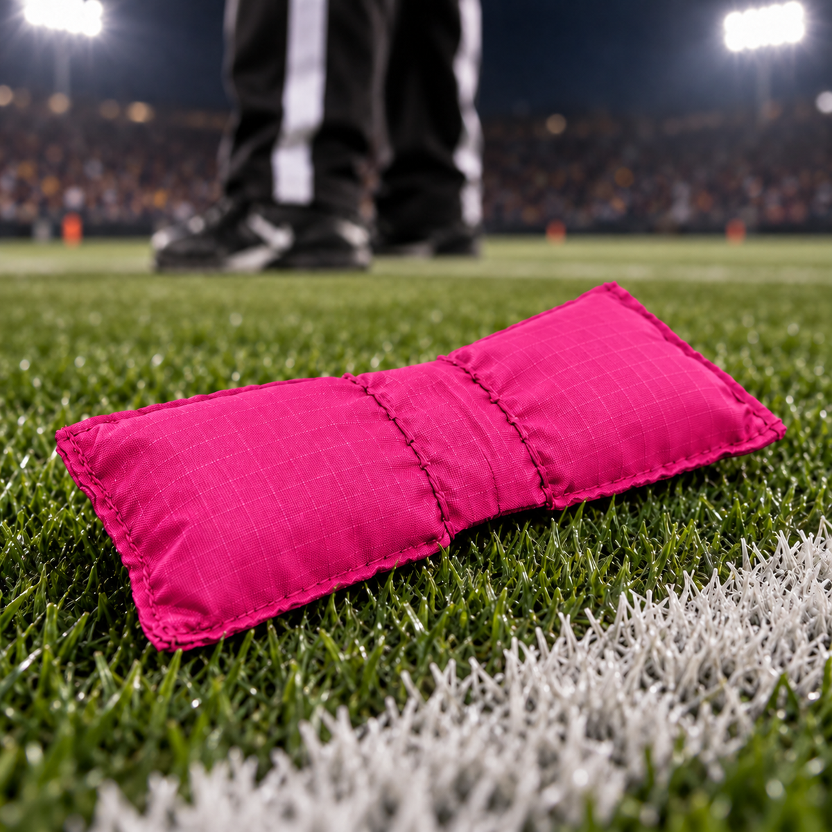 Great Call Athletics Original Football Referee Bean Bag in Pink - football field view