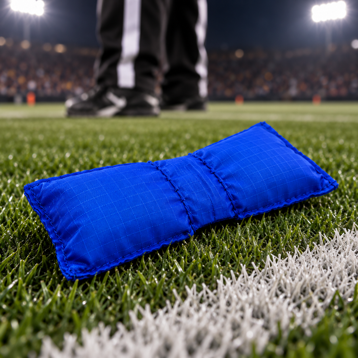 Great Call Athletics Original Football Referee Bean Bag in Royal Blue - football field view