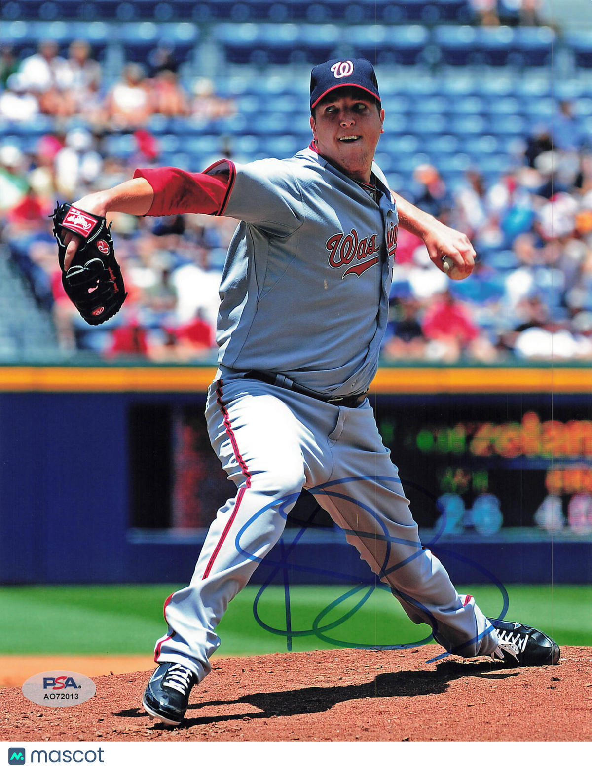 Tom Gorzelanny Washington Nationals Signed 8x10 Photo PSA