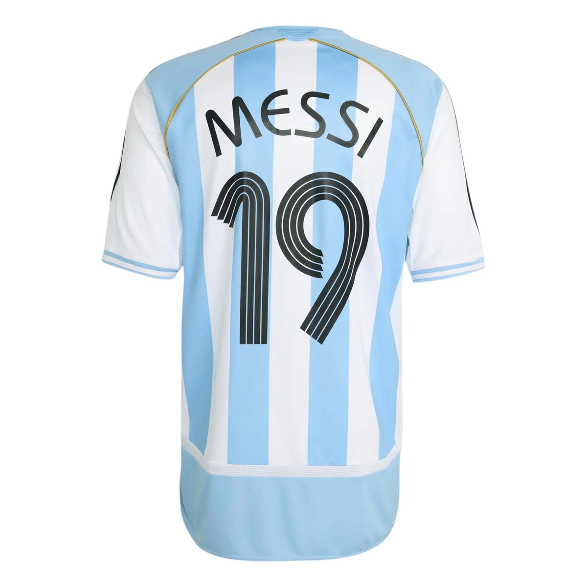 adidas 2006 Argentina Men's Retro Stadium Home Messi #19 Soccer Jersey