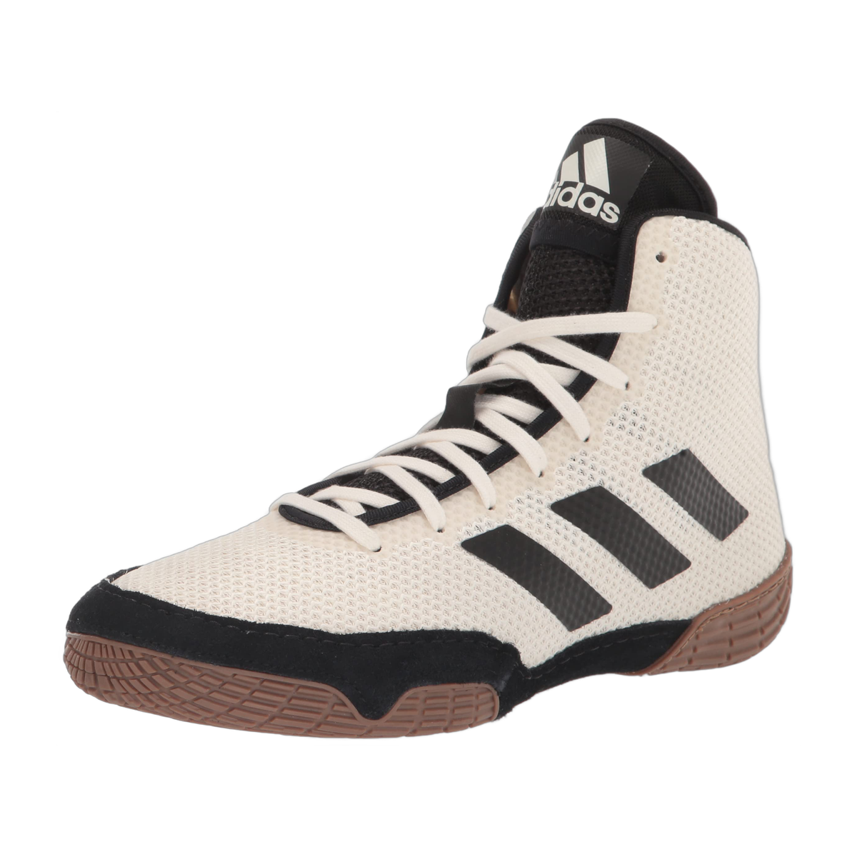 Adidas FV2470 Tech Fall 2.0 White/Black Wrestling Shoes in White/Black - front three-quarter view