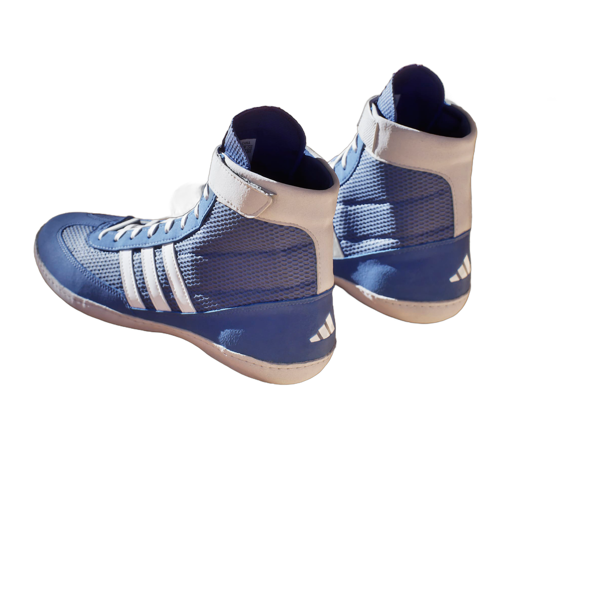 Adidas Combat Speed 4 Royal/White/Grey Wrestling Shoes in Royal/White/Grey - rear pair view