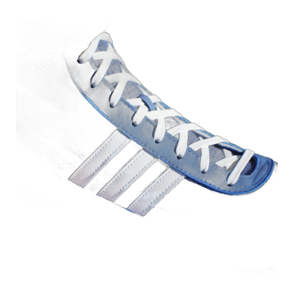 Adidas Combat Speed 4 Royal/White/Grey Wrestling Shoes in Royal/White/Grey - side upper detail
