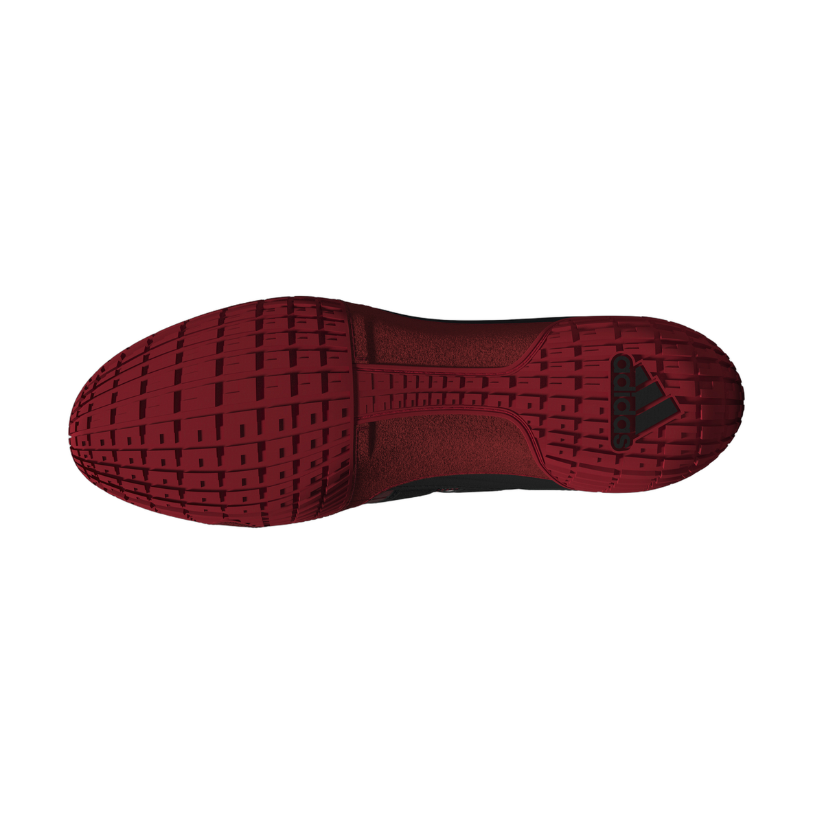Adidas Speedex Red Black Silver Wrestling Shoes in Red/Black/Silver - outsole view