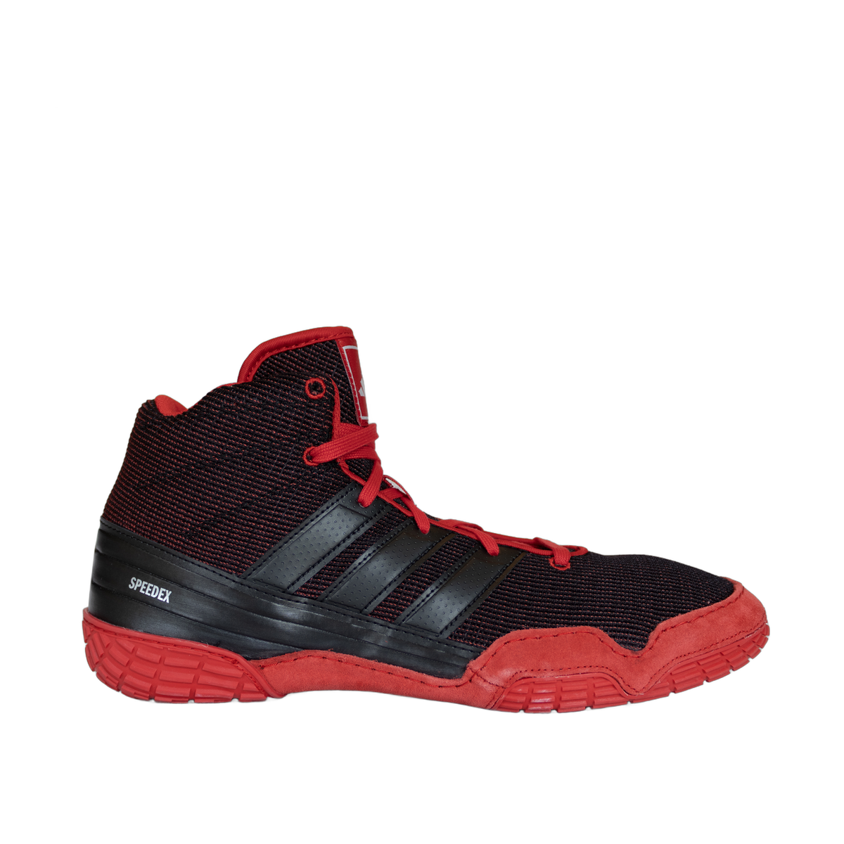 Adidas Speedex Red Black Silver Wrestling Shoes in Red/Black/Silver - right side view
