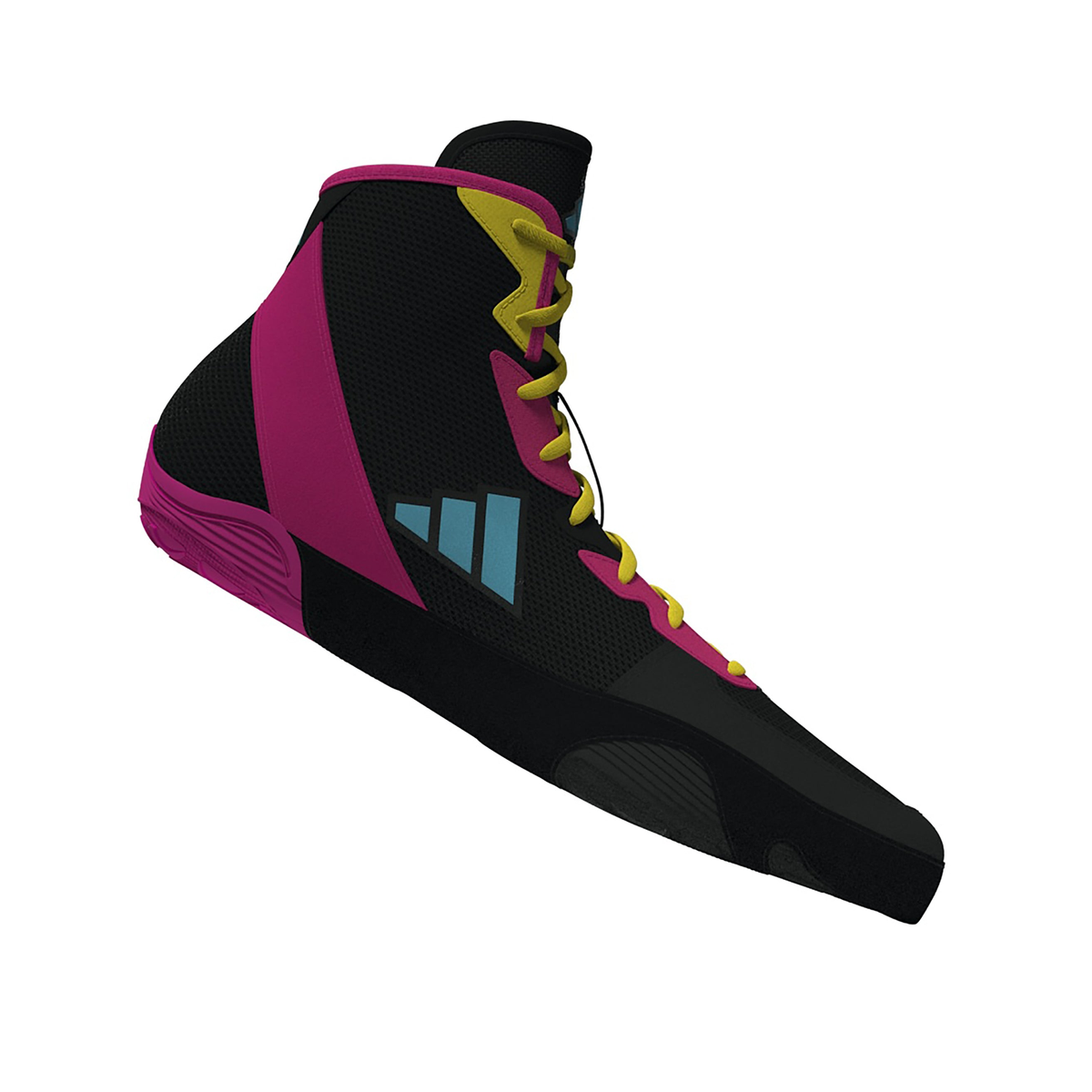 Adidas Adizero Black/Cyan/Pink Wrestling Shoes