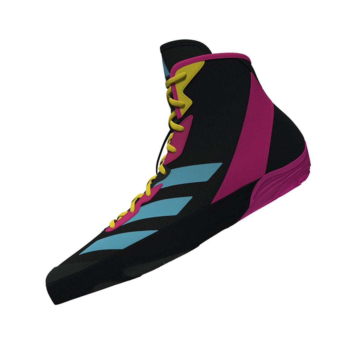 Adidas Adizero Black/Cyan/Pink Wrestling Shoes