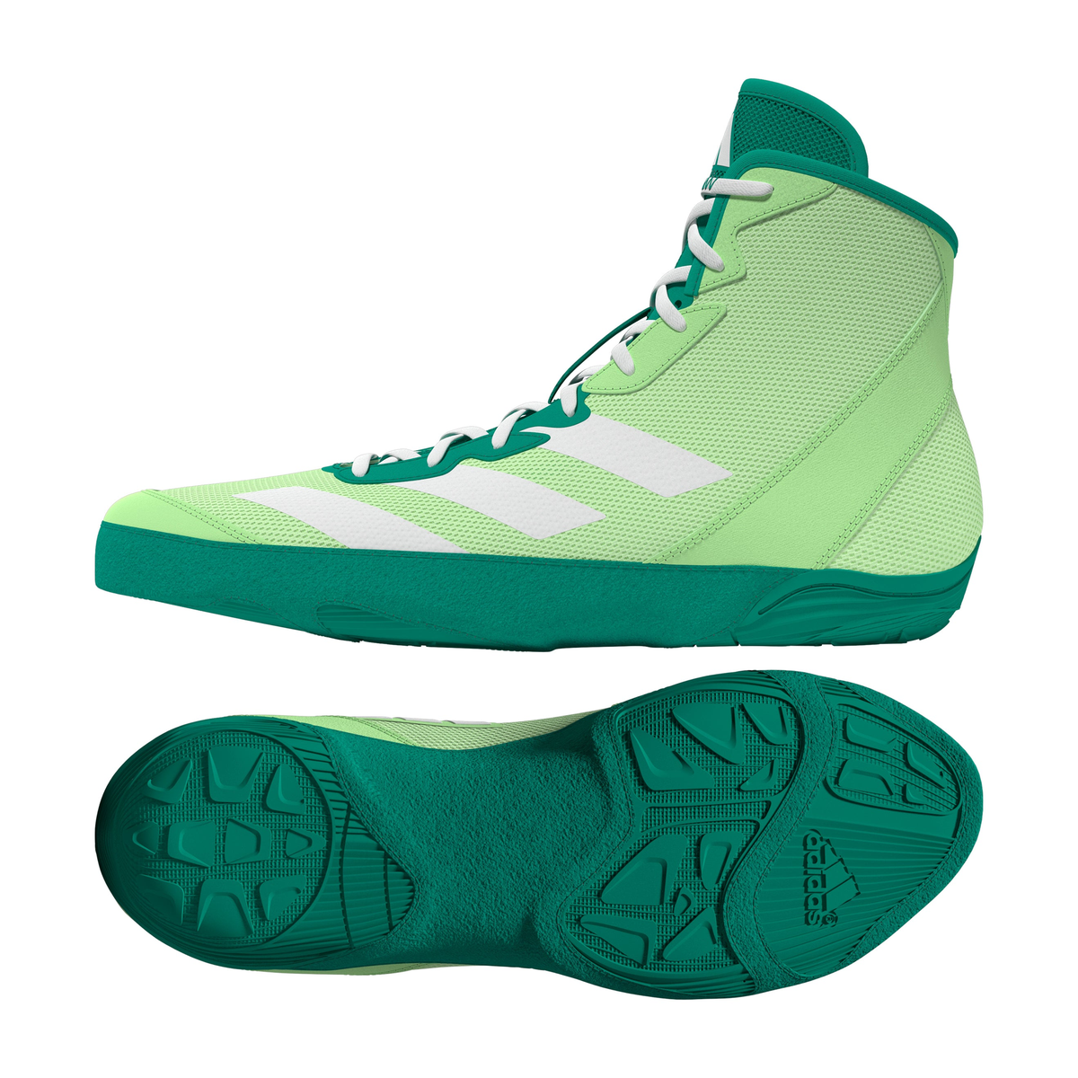 Adidas Adizero Lime/White/Teal Wrestling Shoes