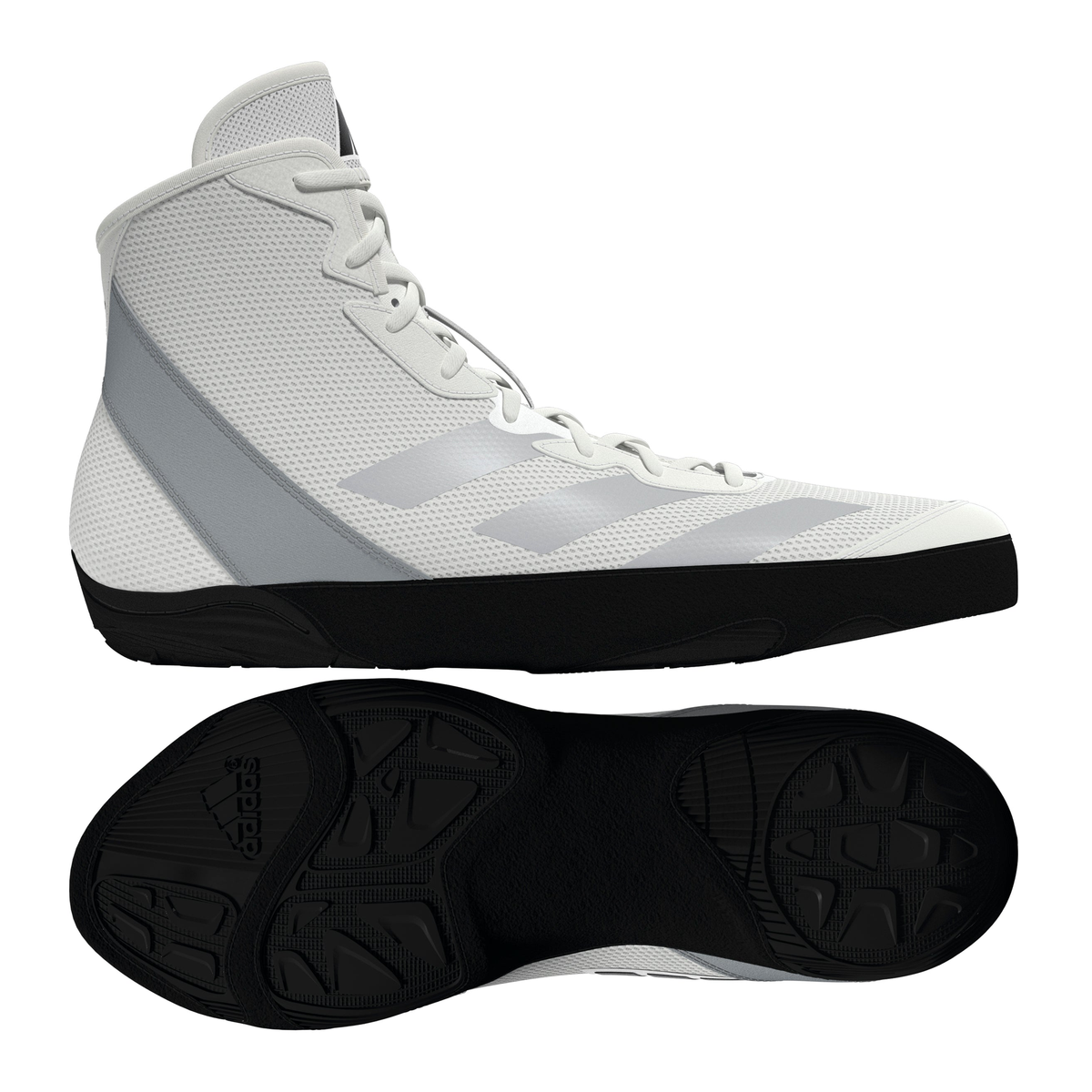 Adidas Adizero White/Silver/Black Wrestling Shoes in White