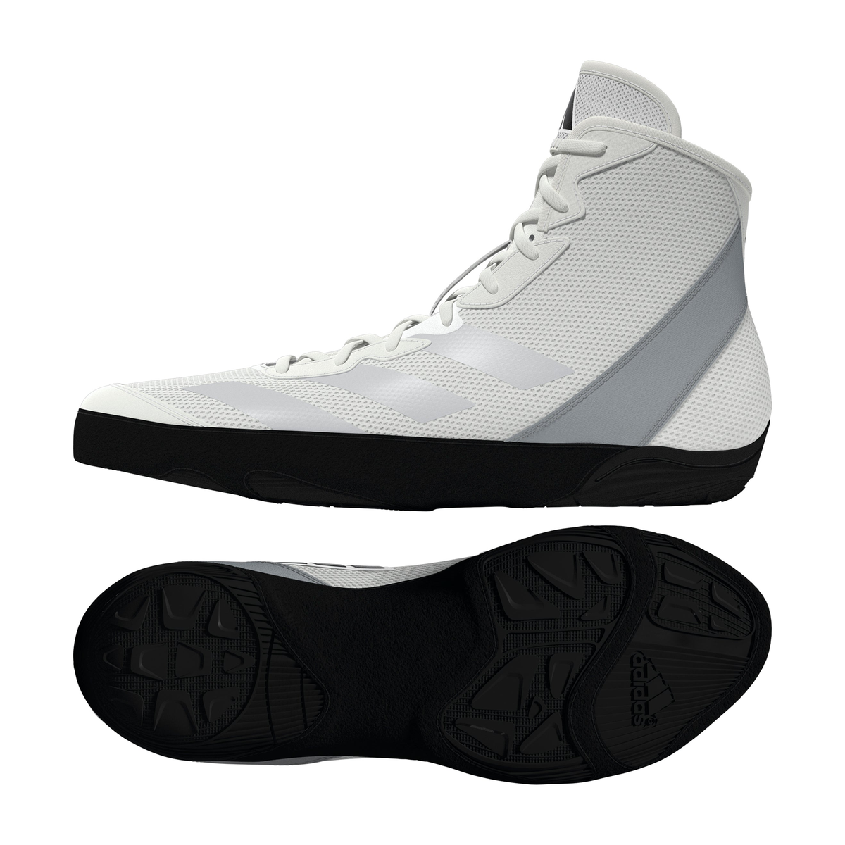 Adidas Adizero White/Silver/Black Wrestling Shoes