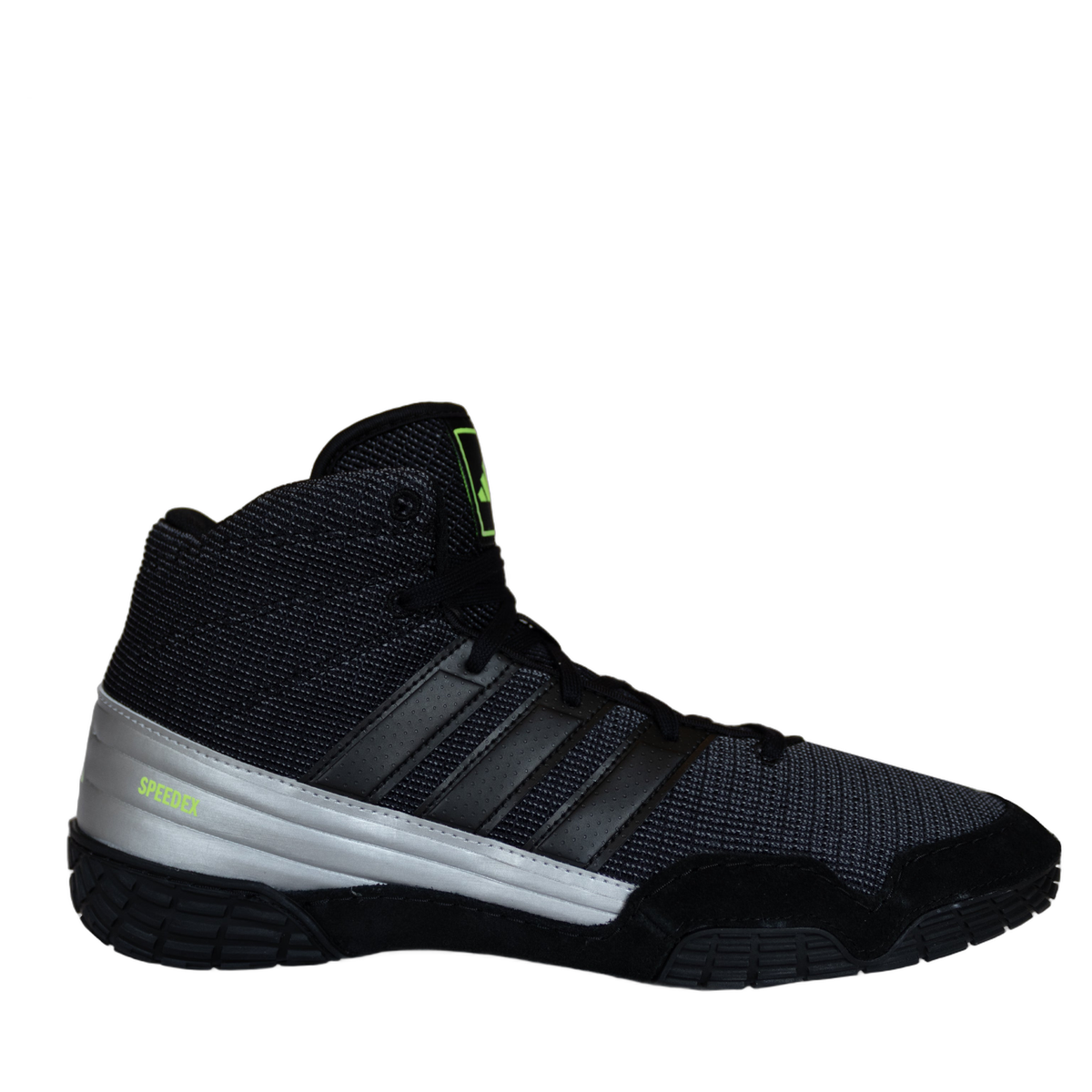 Adidas Speedex Black Grey Solar Green Wrestling Shoes in Black/Grey/Green