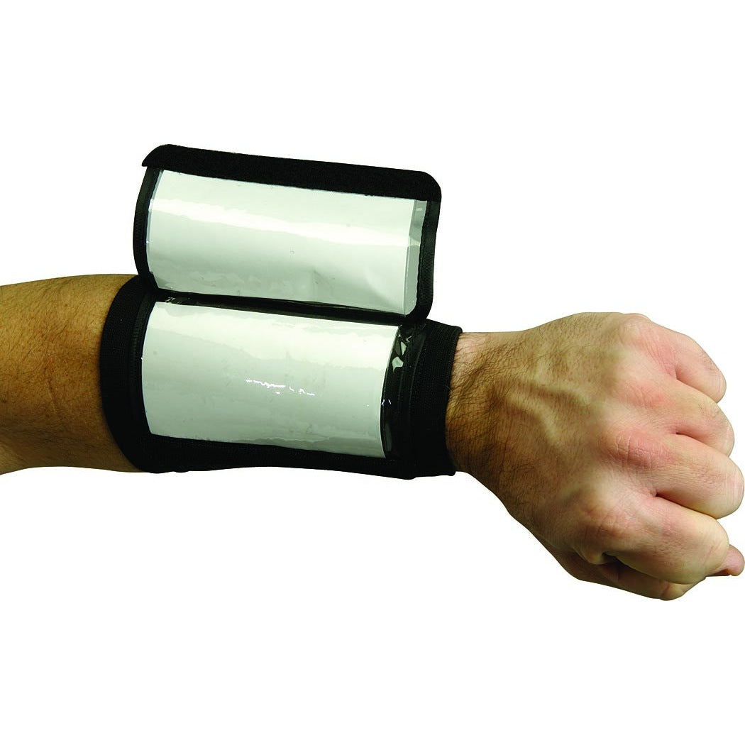 Martin Sports Youth Football Wrist Coach, Three Pocket Trifold in Black - Front View