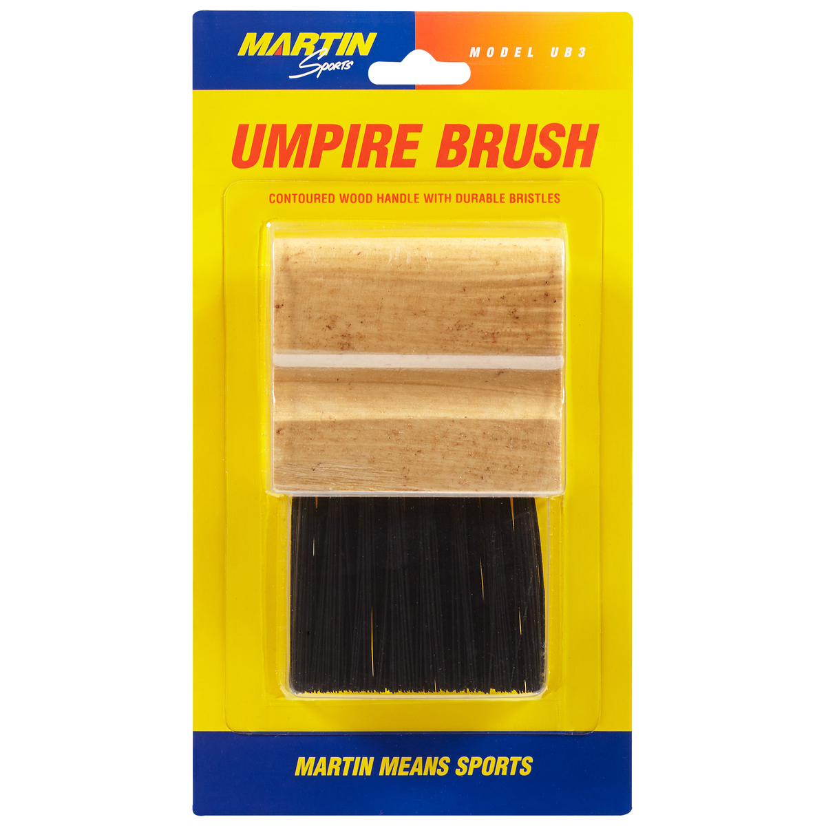Martin Sports Umpire Plate Brush, Wood Handle - Front View