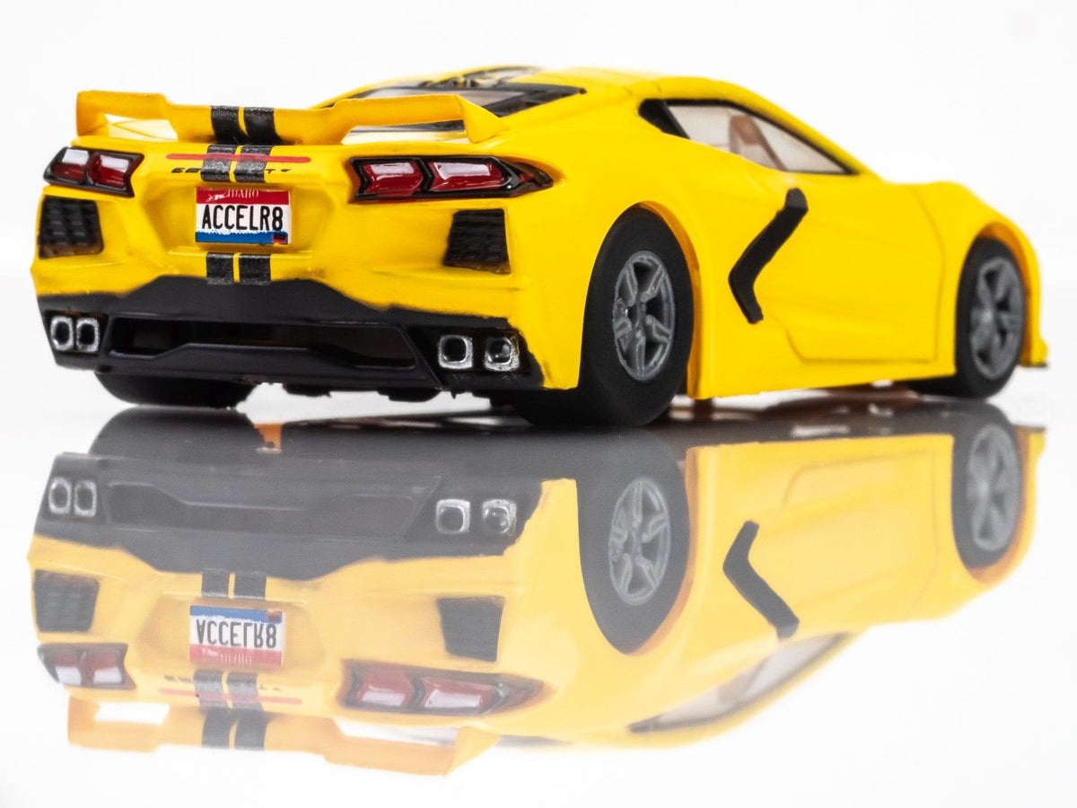 Corvette C8, Accelerate Yellow, HO Scale Slot Car - View 4