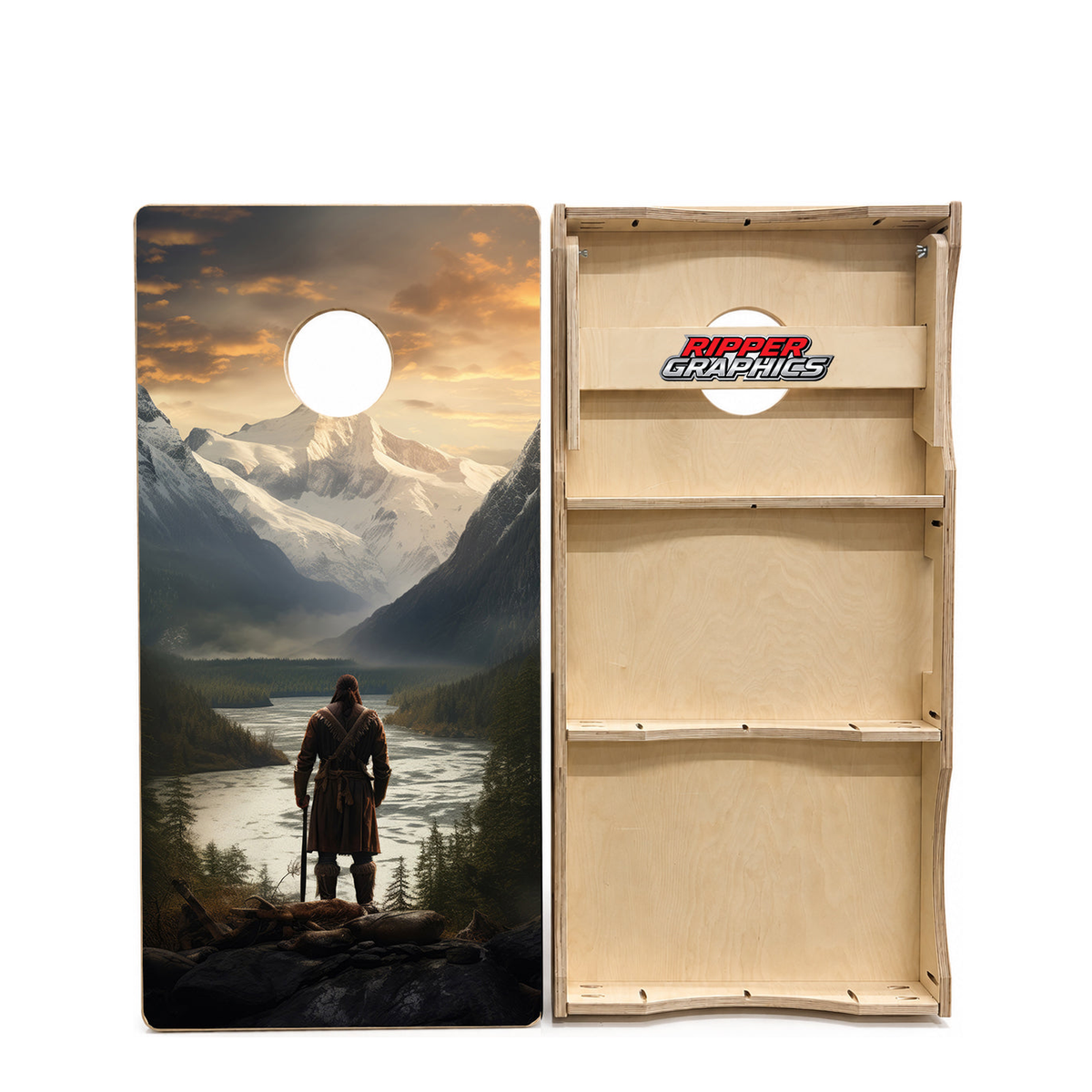 Alaskan Mountain Man Cornhole Design product photo