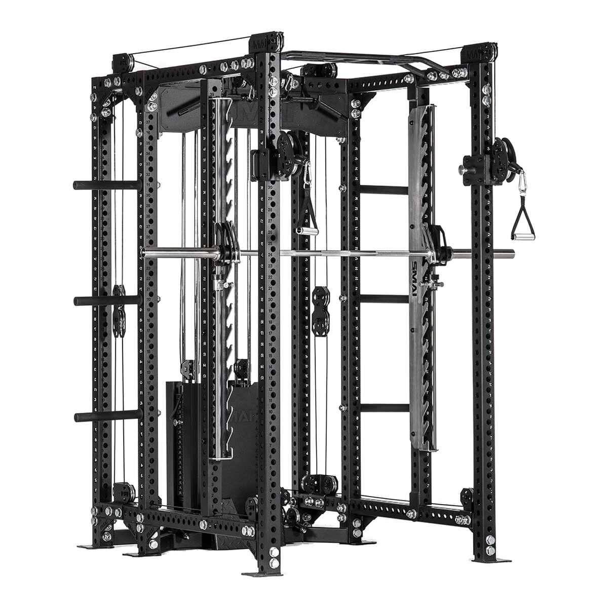 All In 1 Cable Trainer - Power Rack with Cable Machine, Smith Machine & Accessory Pack - Vanta Series - Great Call Athletics