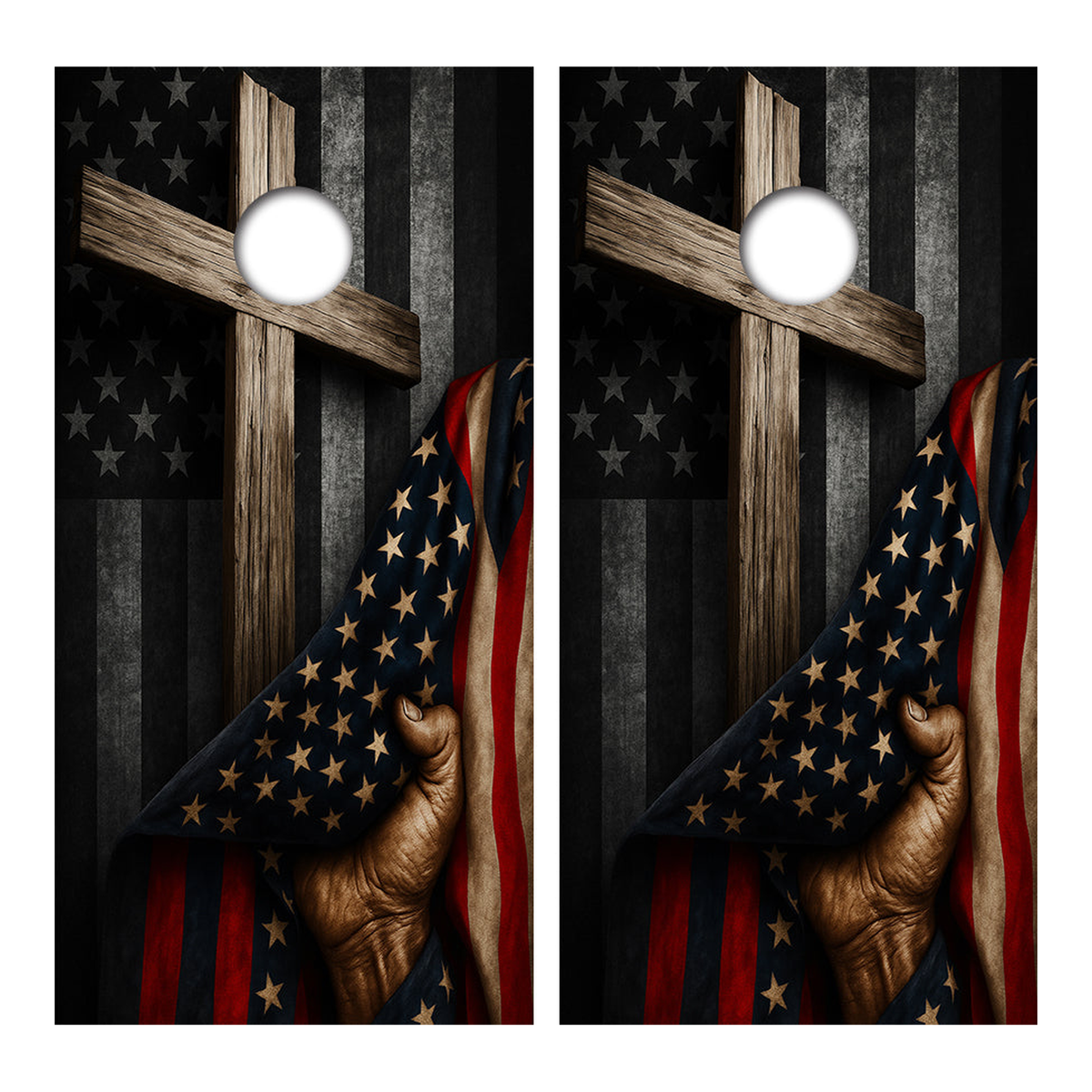 American Flag Cross Cornhole Design - Corn5024 - Great Call Athletics