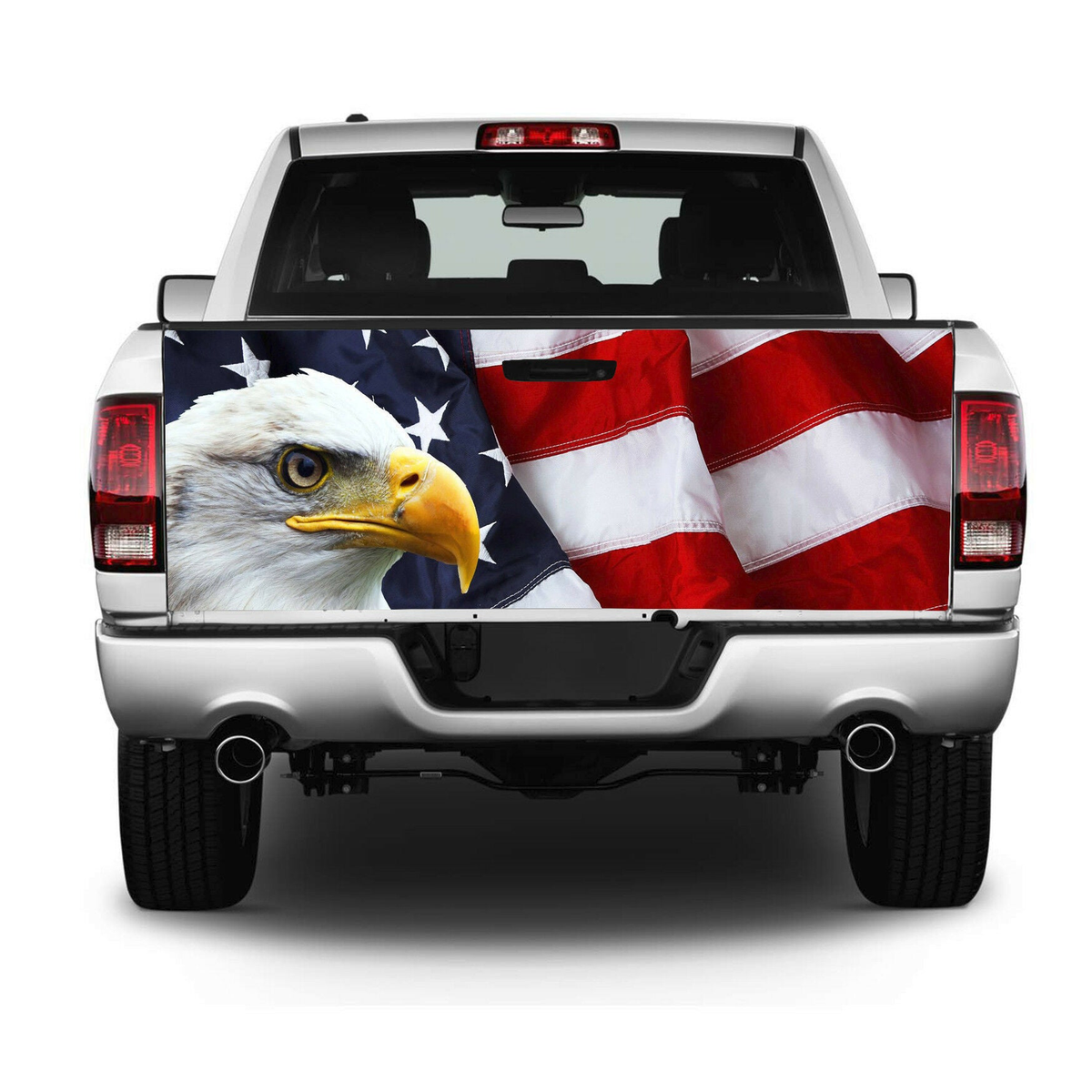 American Flag Eagle Tailgate Wrap Vinyl Graphic Decal Sticker product photo