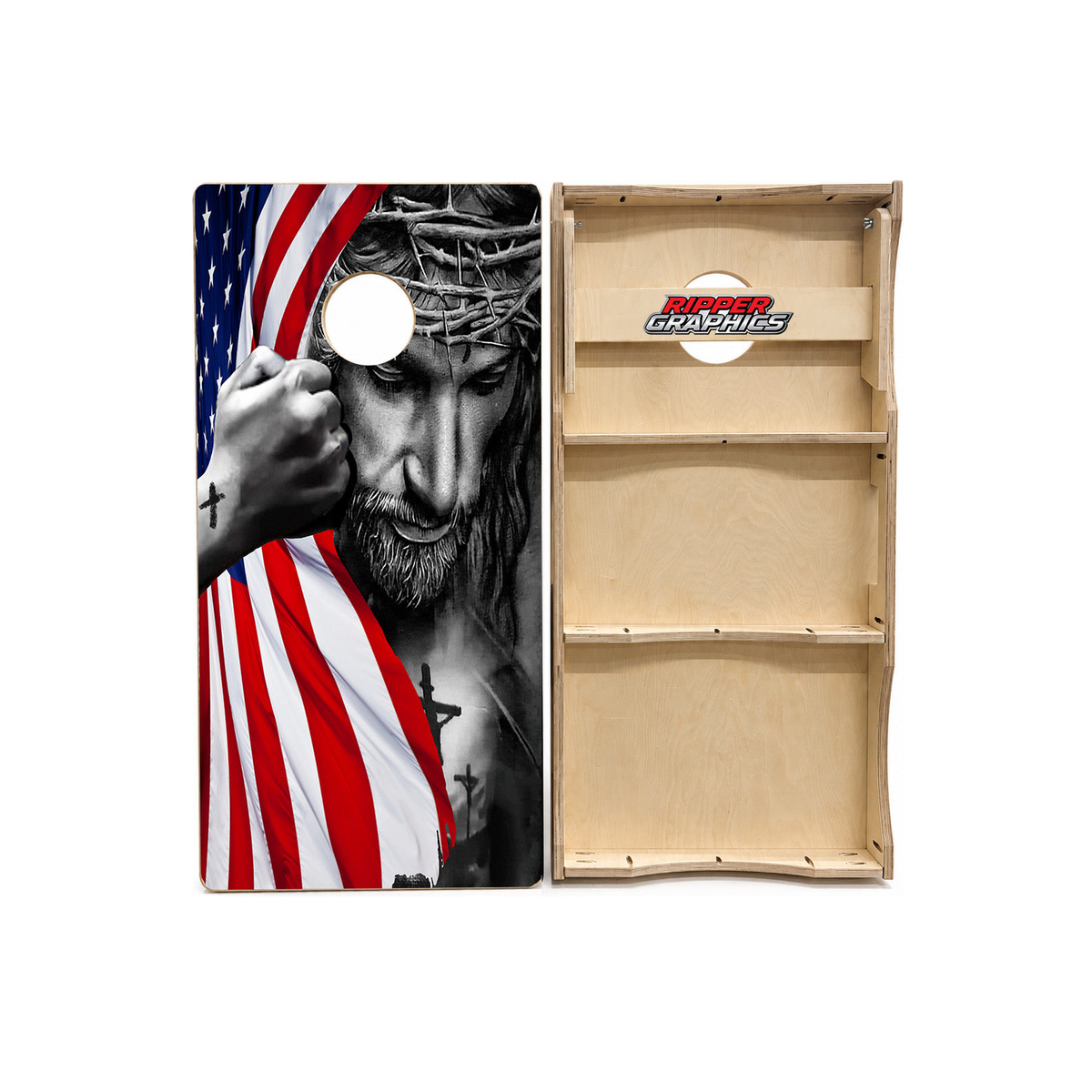 American Flag / Jesus Cornhole Design product photo