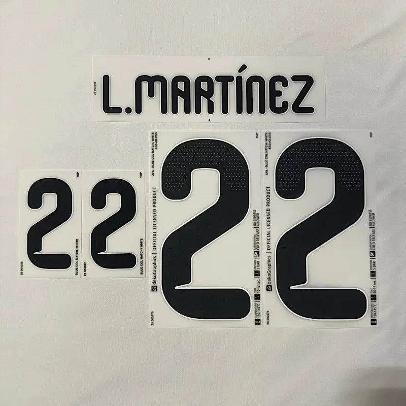 Argentina 2026- Home L. MARTINEZ #22 Youth Official Name Set