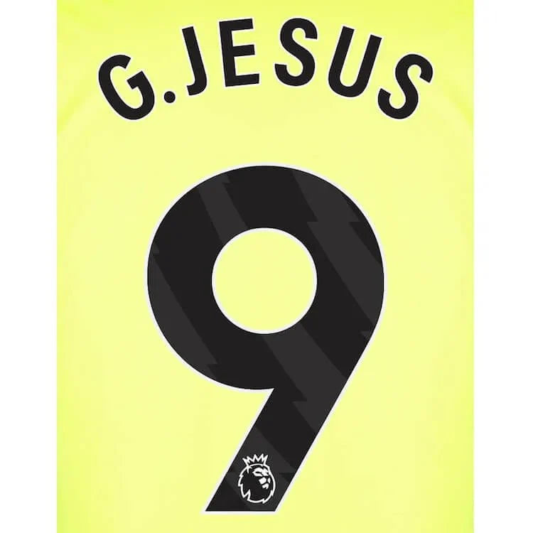 Arsenal 2023-Away G. Jesus #9 Jersey Name Set-Black