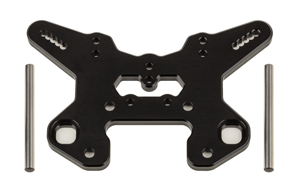 RC8T4 Front Shock Tower V2 Black Aluminum