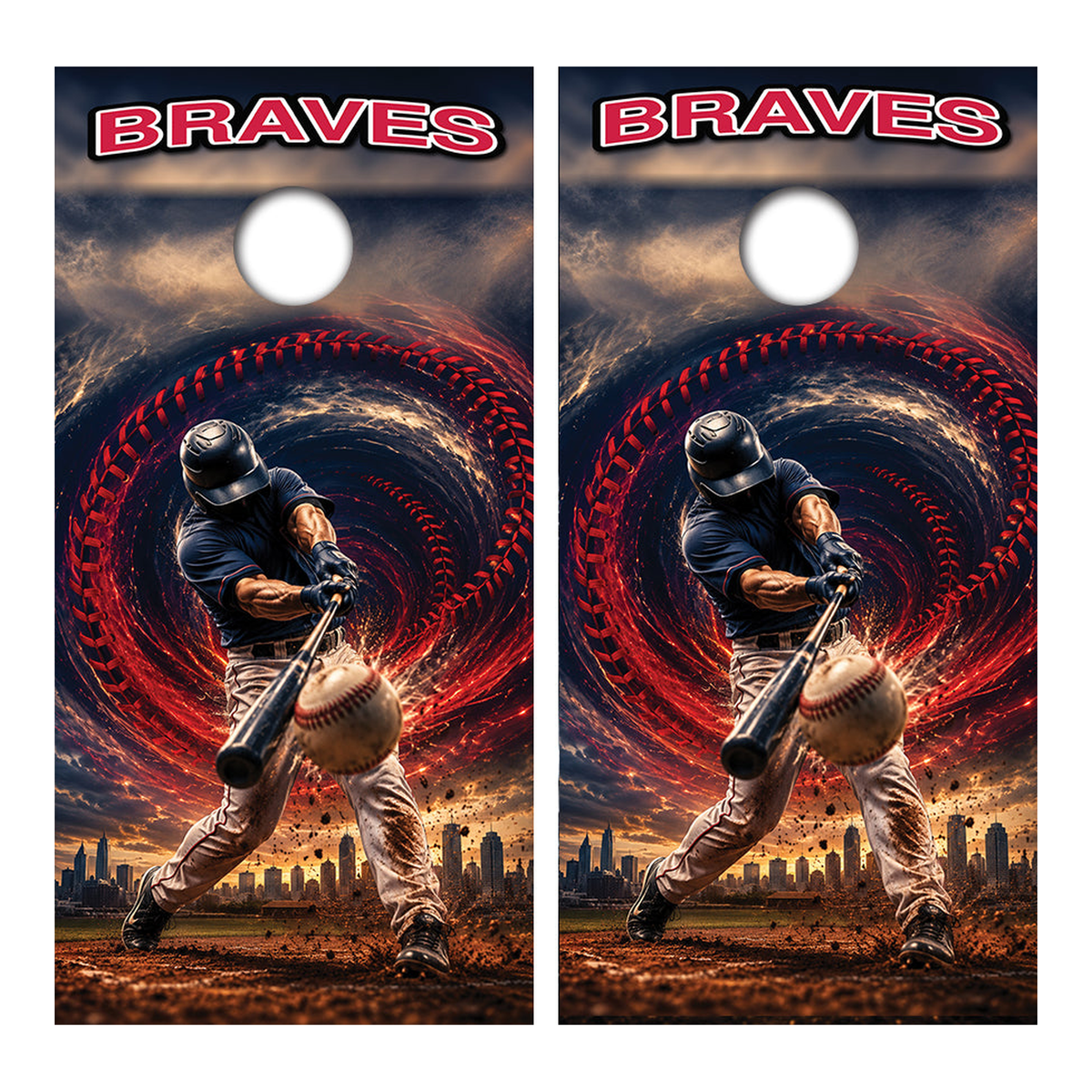 Atlanta Braves Baseball Inspired Cornhole Design - Corn5230 - Great Call Athletics