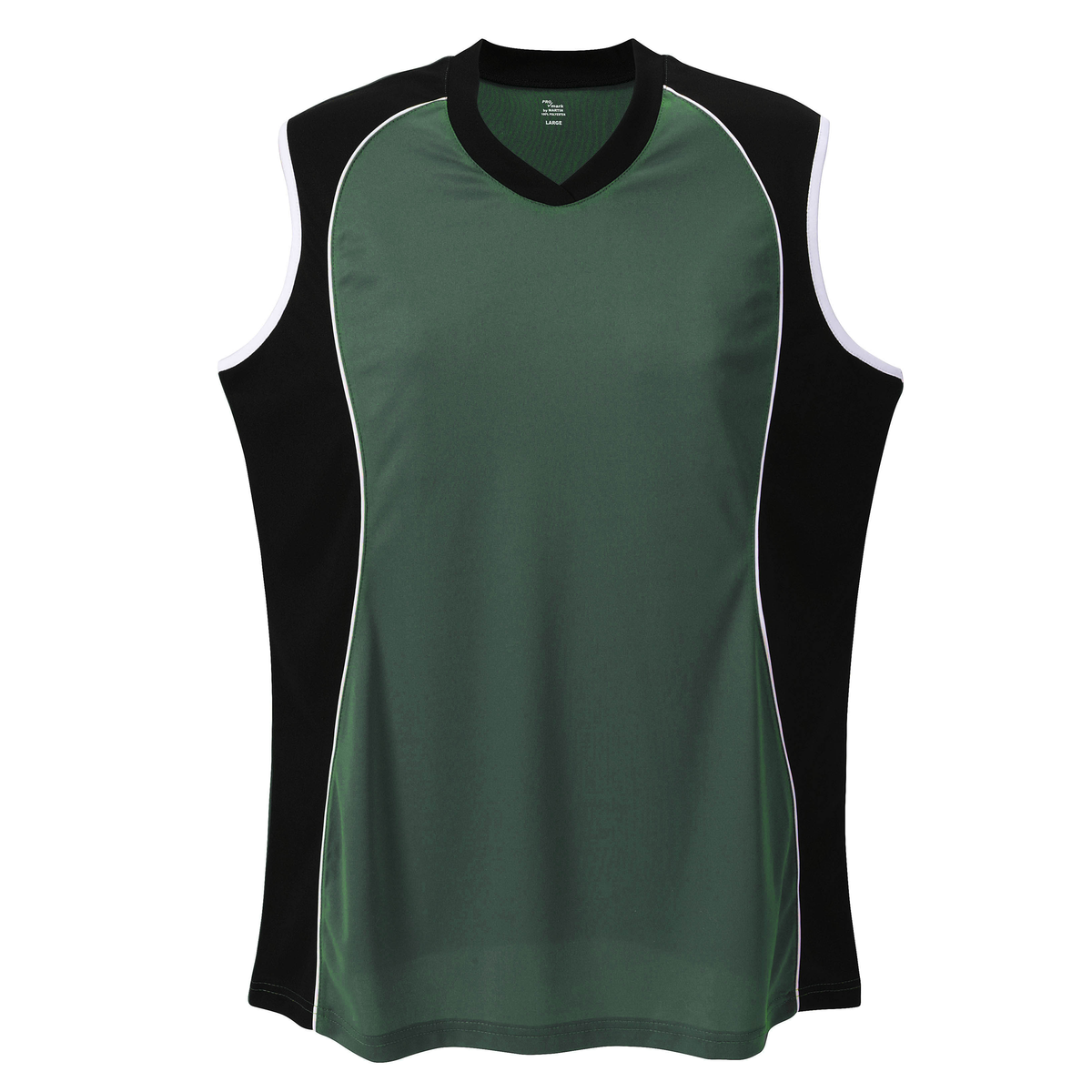 Martin Sports Women's Sleeveless V Neck Softball Jersey, Moisture Management in Dark Green Youth L - Front View