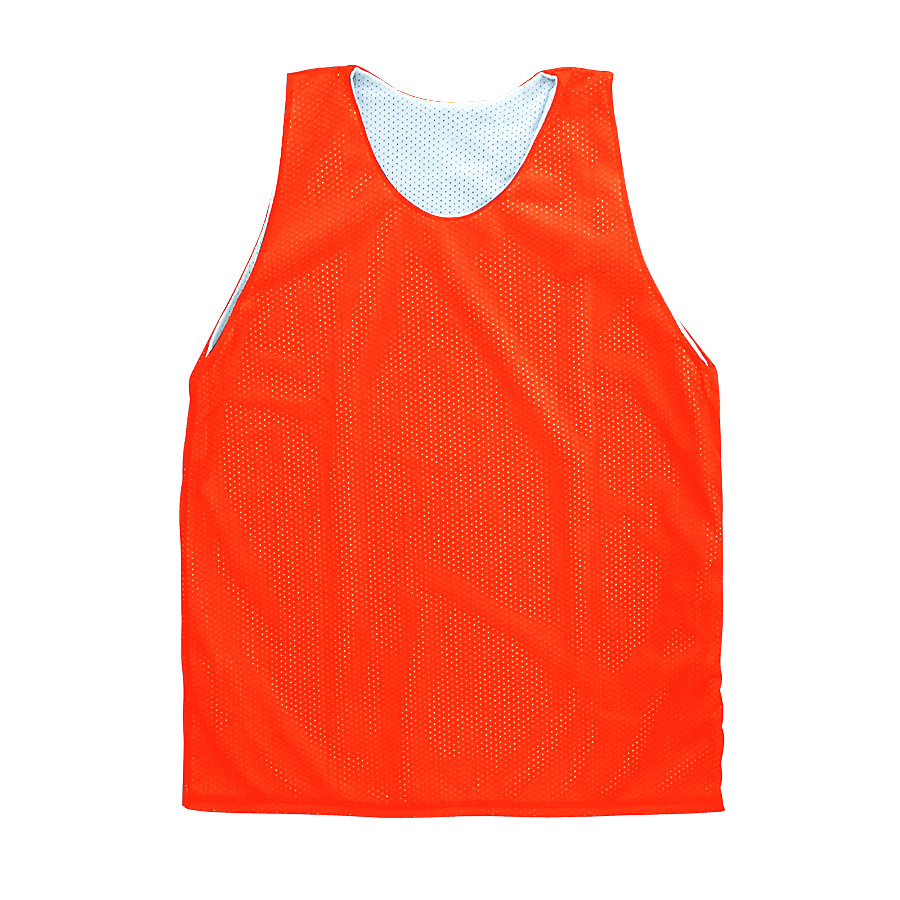 Martin Sports Reversible Tricot Mesh Tank Top, Double Ply in Orange/White Adult 2XL - Front View