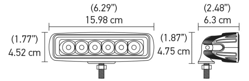 Hella Value Fit Mini Flush Mount 7.7in - 18W White Housing Flood Beam LED Light Bar - View 6