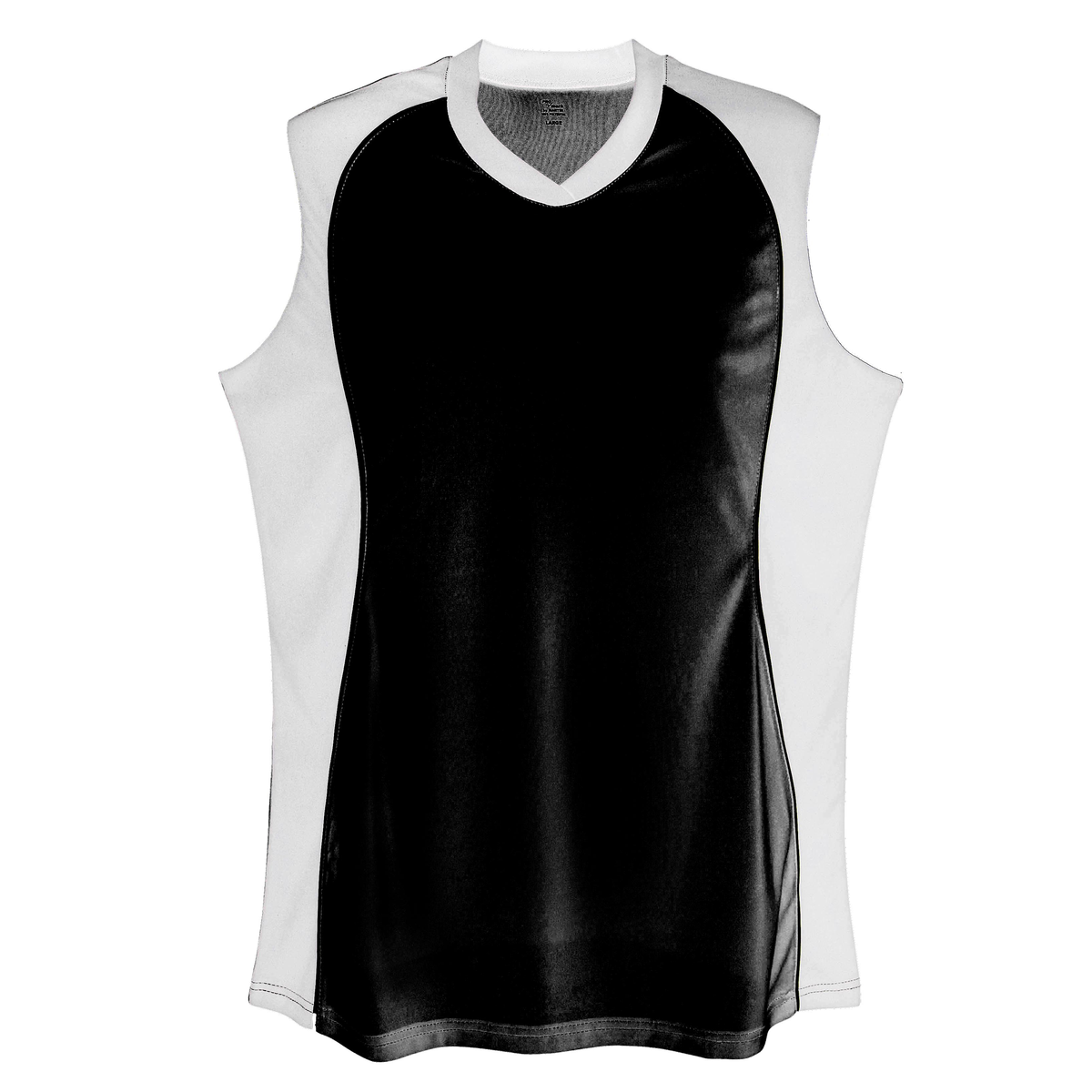 Martin Sports Women's Sleeveless V Neck Softball Jersey, Moisture Management in Black Youth L - Front View