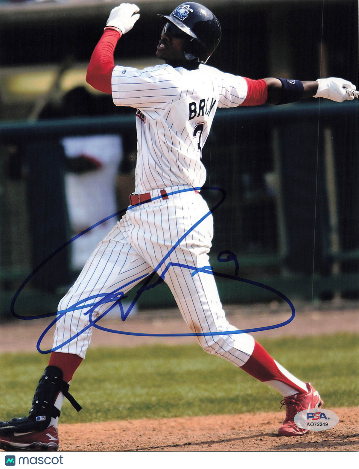 Domonic Brown Lakewood BlueClaws Signed 8x10 Photo PSA